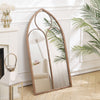 Large Window Garden Mirror Metal Frame Indoor Outdoor Wall Mounted Floral Decor