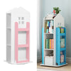 Rotating Childrens Bookshelf Kids Toy Organizer Rack Bookcase Display Cabinet
