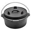 Pre-Seasoned Cast Iron Dutch Oven Stew Pot Camping Fire Cooking Pot w/Lid Lifter