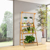 3-Tier Folding Bamboo Hanging Plant Stand Adjustable Flower Pot Display Shelf