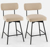 Set of 2 Bar Stools 360° Swivel Padded Counter Height Chair Kitchen Dining Stool