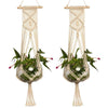 2X Wall Hanging Macrame Jute Hangers Flower Plant Pot Planter Basket Holder UK