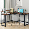 L-Shaped Computer Desk with Self Corner Desk Work Table Home Office Table QP