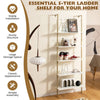 5 Tiers Ladder Shelf Wall Mounted Display Shelf Stand Home Storage Shelving Unit