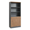 2 Door Bookcase Storage Cabinet Wotan Oak - Living Room Furniture