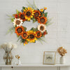 Spring Summer Wreath Leaf Sunflower Garland for Wall Front Door Party Home Decor