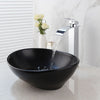 Bathroom Cloakroom Wash Basin Bowl Ceramic Countertop Oval Black 410mm x 340mm