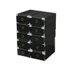 10x Plastic Shoe Storage Boxes Drawer Stackable Foldable Organiser Clear / Black