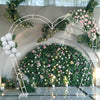 White Wedding Ceremony Arch Stand Heart Shaped Frame Base Walk Through Moon Gate
