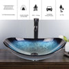 Bathroom Sink Bowl Wash Basin Countertop Cloakroom Tempered Glass Tap Waste Set