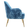 Blue Crushed Velvet Tub Armchair Wingback Sofa Accent Chairs With Golden Legs UK