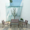 3 Pcs Garden Balcony Set Glass Table+3 Mesh Chairs Patio Indoor&Outdoor Pool Set