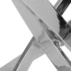 90cm Modern Round Dining Table with Glass Top & Metal Cross Legs for Dining Room
