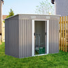 8 FT x 4 FT Outdoor Storage Shed Garden Roofed Utility Tool Shed House w/Windows