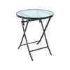Indoor Outdoor Portable Garden Patio Bistro Dining Table Folding Glass Top Table