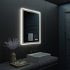 Large LED Bathroom Mirror Wall Mounted Vanity Makeup Defogger Rectangle Dimmable