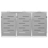 Triple Wheelie Bin Shed 207x77.5x115 Stainless Steel W0W0