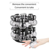 Rotating Revolving Plastic 16 Jar Spice Rack Storage Glass Jars & Chrome Lids
