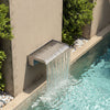 20/30/60cm Stainless Steel Spillway Waterfall Water Blade Koi Pond Weir Cascade