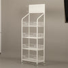 White Shop Retail Shelf Wire Mesh Display Rack Supermarket Movable or Fixed Legs