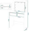 Dressing Table Vanity Makeup Desk w/ LED Lights Mirror Drawer Bedroom Furniture