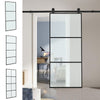 Modern 6ft Sliding Door Track Barn Door Hardware Set Kit Single Door Black