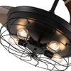 Industrial LED Ceiling Fan Light Kitchen Living Room Fandelier Remote E27 Blubs