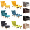 Retro/Vintage Tub Accent Chair Upholstered Padded Armchair Lounge Fabric Sofa UK