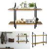 2 Tier Metal Wall Shelf Wall Mounted Diaplay Shelf Living Room Bedroom