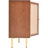 Wooden Sideboard Buffet Storage Cabinet Cupboard with 2 Rattan Doors & 3 Drawers