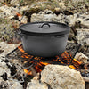 8L Cast Iron Dutch Oven BBQ Cooking Camping Stew Casserole Dish Pot with Lid Set