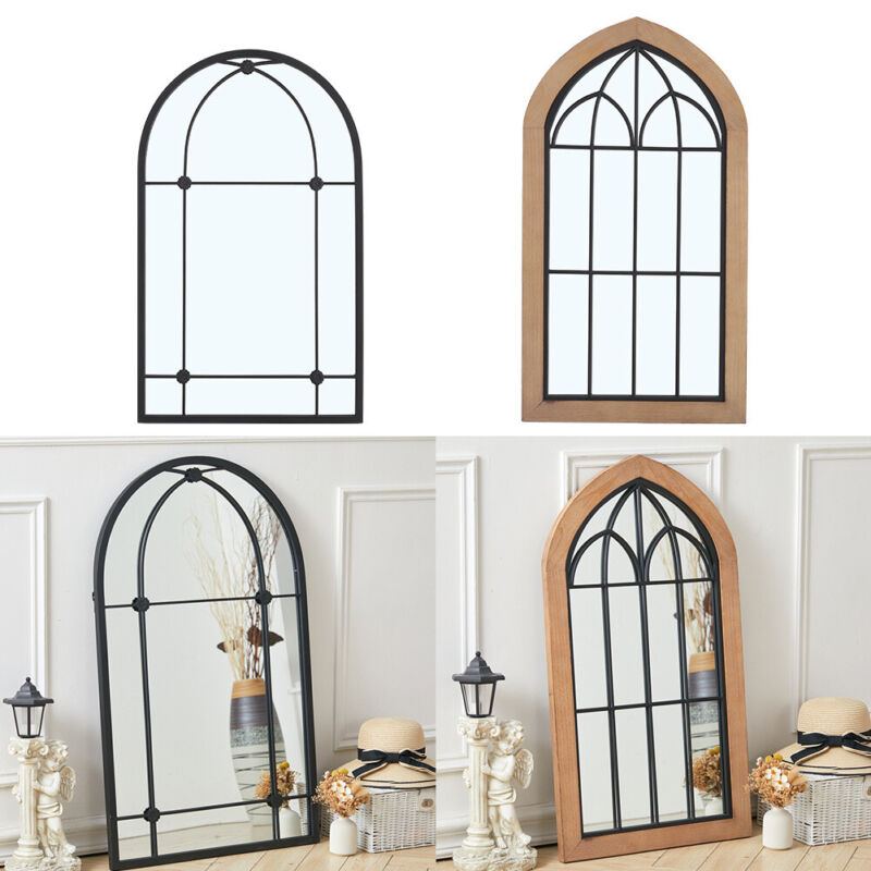 Vintage Arch/Rectangle Window Mirror WallHanging Outdoor Garden Hallwa ...