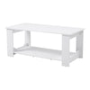 White Finish 80/100/120cm Coffee Table MDF Wood Effect Legs LivingRoom Furniture