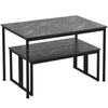 Industrial Wooden Dining Table Set 2 Bench Home Kitchen Furniture Patio Outdoor