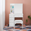 Vanity Dressing Table w/ Mirror Shelf Drawers Storage Stool Dresser Makeup Desk
