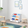 Children Bookcase Kids Bookshelf Bedroom Playroom Toy Storage Rack with Wheels