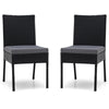 2-Piece Outdoor Dining Chair Set Garden Patio Wicker Chairs with Soft Cushions