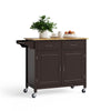 Rolling Kitchen Island w/ 2 Drawers Storage Trolley Utility Cart w/ Towel Rack