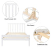 White Single Bed 3ft Solid Wooden Bed Frame Adult, Children Bed 90 x 190 cm
