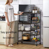 Mobile Kitchen Storage Cart Dining Room Microwave Shelving Unit Rack Baskets