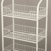 White Shop Retail Shelf Wire Mesh Display Rack Supermarket Movable or Fixed Legs
