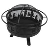 Round Fire Pit Folding Patio Garden Bowl Outdoor Camping Heater Log Burner UK