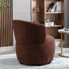 Swivel Tub Chair Teddy Fabric Accent Armchair Barrel Chairs Reading Chair NS