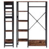Vintage Wood Garment Shelf Rack Open Wadrobe Clothing Rail Rod Hanging Bar Stand