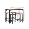 5Pcs Bar Table Stools Set 4 Bar Stools for Breakfast Pub Counter Small Apartment
