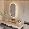 Oval Dimmable LED Backlit Bathroom Mirror Energy Saving Defog Wall Vanity Mirror