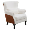 Shaggy Fluffy Upholstered Armchair Suede Patchwork Wing Back Chair Fireside Sofa