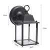 New Black Metal & Glass Outdoor Waterproof Lantern Wall Light Lamp Garden Porch