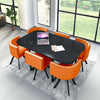 White Wooden Dining Table & 6 Chairs Retro ..