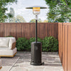 Patio Heater Gas Powered Steel Outdoor Heating Catering with Wheels 5-13KW Black